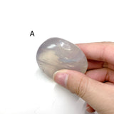 Clear Blue Rose Quartz Palmstone