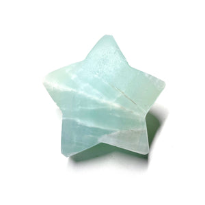 Pistachio Calcite Puffy Star Carving