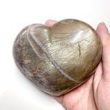 Large High Quality Golden Black Moonstone Heart