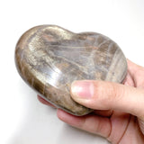 Large High Quality Golden Black Moonstone Heart