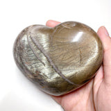 Large High Quality Golden Black Moonstone Heart