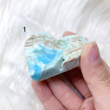 Blue Aragonite/Caribbean Calcite Heart