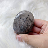 Black Tourmaline Quartz Palmstone