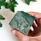 Large Moss Agate Cube