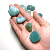 2 Green Flower Agate Tumbles