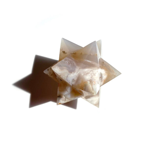 Flower Agate Merkaba Star