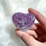 Half Polished Amethyst Heart