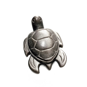 Silver Sheen Obsidian Turtle Carving