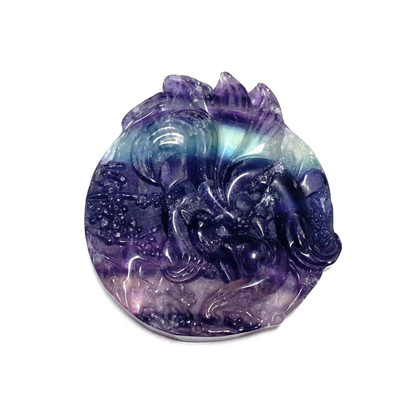 Fluorite Fox Pendant Carving