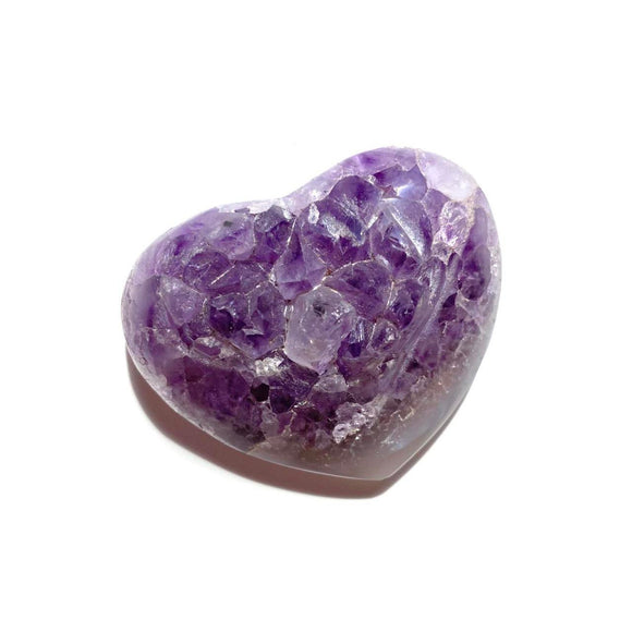 Half Polished Amethyst Heart