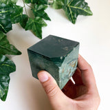 Large Moss Agate Cube