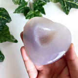 Druzy Agate Heart Carving