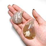 Flower Agate Teardrop Cabochons