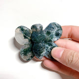 Moss Agate Bee Carving