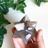 Large Flower Agate Merkaba Star