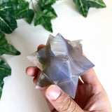 Large Flower Agate Merkaba Star