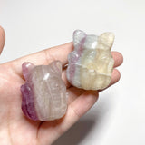 Fluorite Fox Carving