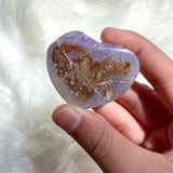 Half Polished Amethyst Heart