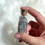 Labradorite Chips Glass Bottle