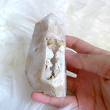 White Druzy Quartz Tower