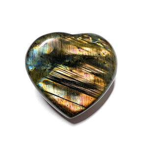 Dual Flash Labradorite Heart